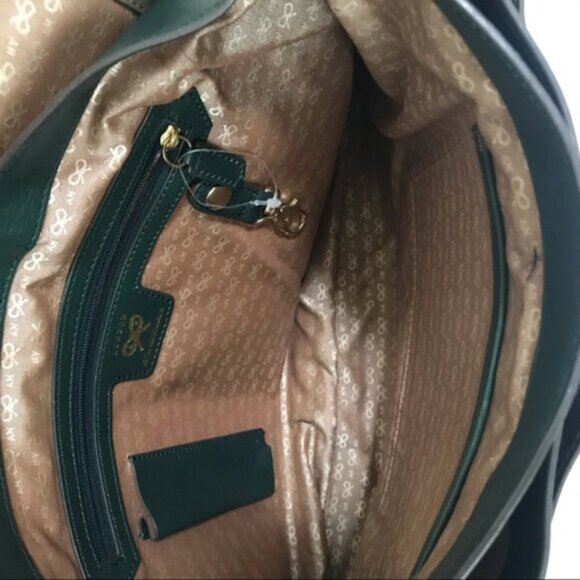 Anya Hindmarch Y2K Color Block Hobo Leather Pockets Shoulder Bag Green Black Tan - Picture 10 of 16